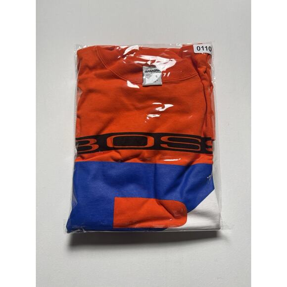 Vintage 1990s Boss By I.G. Design Spell Out Graphic Baggy Orange T-Shirt 2XL - Picture 6 of 6